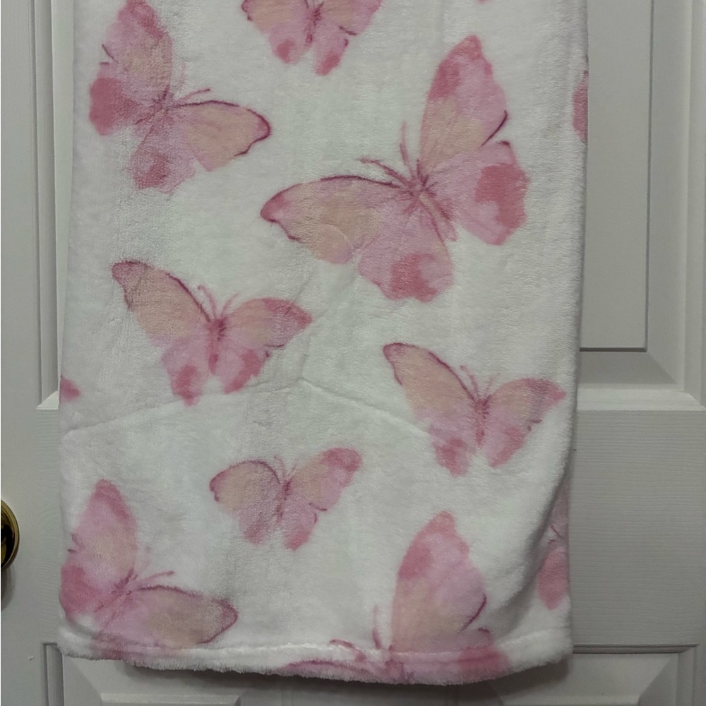 Spring blush butterfly throw blanket